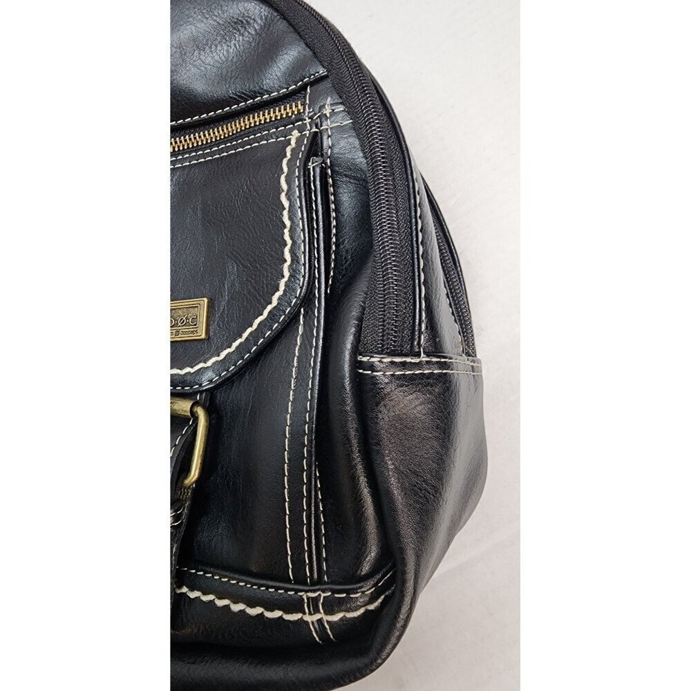 B.O.C. Black Faux Leather Mini Backpack Purse With Adjustable Straps & Gold Acce - Picture 5 of 15